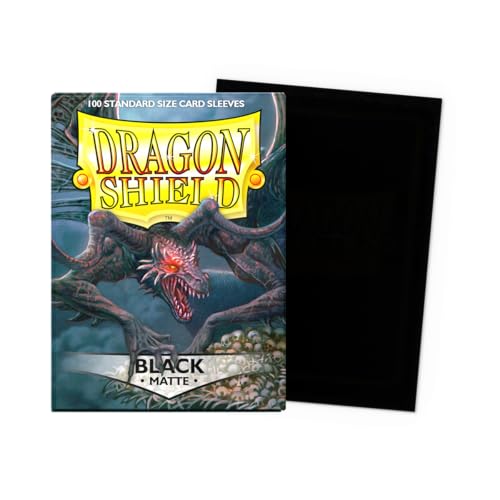 Dragon Shield | Standard Size Card Matte Sleeves | 100 CT - Smooth & Tough Premium TCG Sleeves | Compatible with Pokemon, Flesh & Blood, One Piece & Magic the Gathering | Black - color: Black