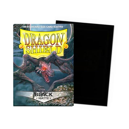 Dragon Shield | Standard Size Card Matte Sleeves | 100 CT - Smooth & Tough Premium TCG Sleeves | Compatible with Pokemon, Flesh & Blood, One Piece & Magic the Gathering | Black - color: Black