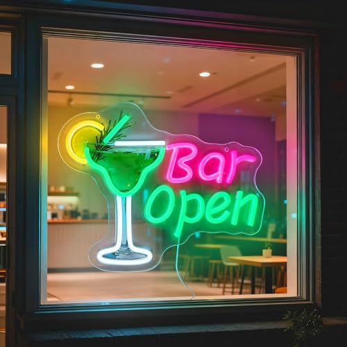 Neon Bar Sign, LED Cocktails Neon Sign Cocktail Light Up Signs for Cocktails Beer Bar Pub Club Party Man Cave Bedroom Business Window Wall Decor, USB Power & Dimmable - color: Cocktails