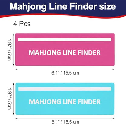 4Pcs Mahjong Card Line Reader, Pink Mah Jongg Line Finder | Mahjong Line Reader for Strategy Tool for Beginners, for Travel, Parties, Competitions, Game Nights - color: Pink