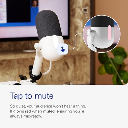 Elgato Wave Neo USB Condenser Microphone, Tap to Mute | High-rise stand design, LED mute indicator, Zero-delay headphone monitoring, Plug and play, Zero-plastic packaging