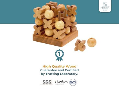 BSIRI 3D Wooden Tic Tac Toe Rustic Coffee Table Decor Unique Gifts for Special Occasions Fun for Adults in Strategic Game Night Family Games - style: 3D Tic Tac Toe