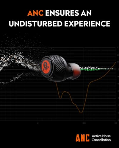 GravaStar Sirius Plus True Wireless Earbuds, Bluetooth 5.3 Active Noise Cancellation ANC Headphones, 28H Playtime, ENC Clear Call, Customization App, IPX4 for Sports/Work -Black - color: Black