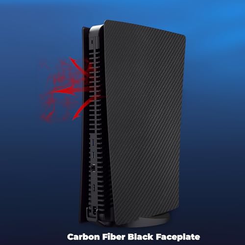 Face Plates Cover Skins Shell Panels for PS5 Disc Edition Console, Accessories for PlayStation 5 Protective Faceplates (Carbon Fiber Black) - color: Carbon Fiber Black