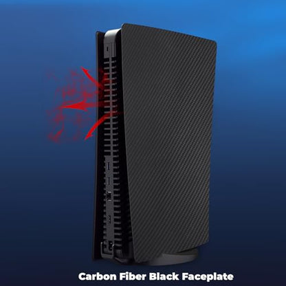 Face Plates Cover Skins Shell Panels for PS5 Disc Edition Console, Accessories for PlayStation 5 Protective Faceplates (Carbon Fiber Black) - color: Carbon Fiber Black