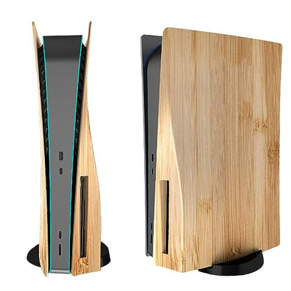Face Plates Cover Skins Shell Panels for PS5 Disc Edition Console, Accessories for Playstation 5 Protective Faceplates (Wood Grain) - color: Wood Grain