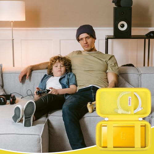 Supmay Hard Carrying Case Compatible with Nintendo DS Lite NDSL, Gameboy Advance Games Storage Holder Travel Bag with Mesh Pocket for USB Charging Cable, Stylus, Earphones, Game Cartridge, Yellow - color: Yellow