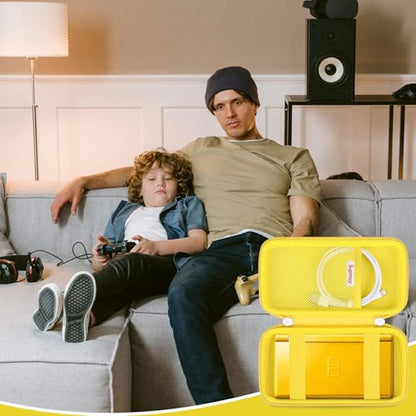 Supmay Hard Carrying Case Compatible with Nintendo DS Lite NDSL, Gameboy Advance Games Storage Holder Travel Bag with Mesh Pocket for USB Charging Cable, Stylus, Earphones, Game Cartridge, Yellow - color: Yellow