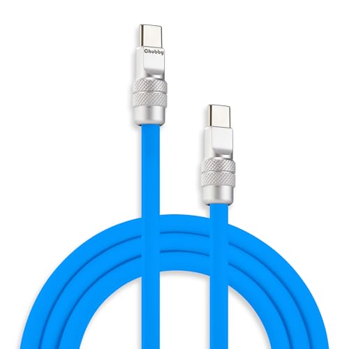 chubbycable Chubby 2.0 USB C 240W Fast Charging Cable Silicone Soft Durable USB C Cable Extra Thick Charger Cord Compatible with iPhone 17-15 Series iPad, Blue, Type-C to Type-C, 3.3FT - color: Blue, size: 3.3ft (1m), style: Type C-Type C