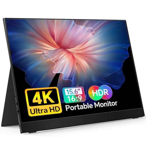 MNN 4K Portable Monitor 15.6" 3840x2160 UHD USB-C HDMI Laptop Monitor, 100% Adobe RGB IPS Computer Gaming Display HDR w/Speakers & Smart Cover,for Laptop Xbox PS5 Switch PC Phone | 15.6" 4K UHD IPS 100% Adobe RGB HDR, USB-C/HDMI, speakers+smart cover, for