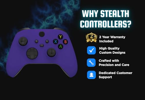 Stealth Controllers Wireless Controller for Xbox Series S, Xbox Series X, Xbox One - Soft Touch Feel - Custom Series S/X Controller (Purple (Matte)) - color: Purple (Matte)
