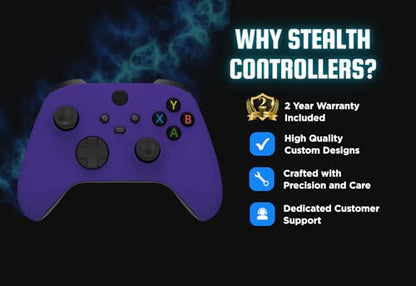 Stealth Controllers Wireless Controller for Xbox Series S, Xbox Series X, Xbox One - Soft Touch Feel - Custom Series S/X Controller (Purple (Matte)) - color: Purple (Matte)