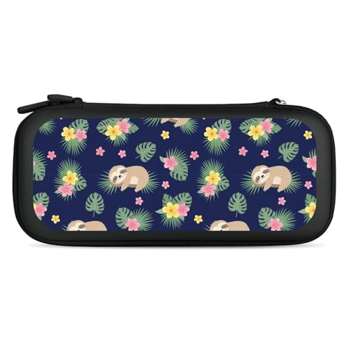 PPIKTC Protective Carrying Case for Switch, Travel Game Console Holder Bag with 15 Game Cartridges, Cute Sloths - color: Design (207)