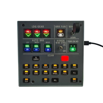 EnuoChbuild Flight Simulator Panel COCKPI Landing Gear Indicator Integrated Panel Compatible with Games on the Windows Platform - Supports Major Airplane Models