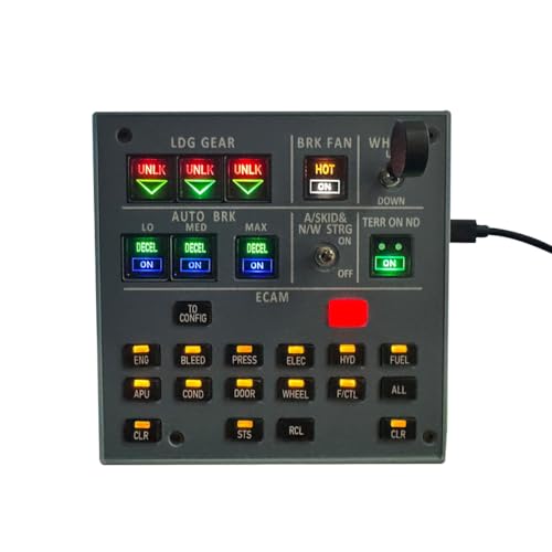 EnuoChbuild Flight Simulator Panel COCKPI Landing Gear Indicator Integrated Panel Compatible with Games on the Windows Platform - Supports Major Airplane Models