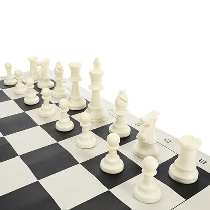 WE Games Color Bright Plastic Staunton Tournament Chess Pieces with 3.75 in. King - Half Chess Set of Chess Pieces Only, White - color: White