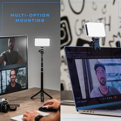 Lume Cube Broadcast Lighting Kit Live Stream Webcam Light for Computer & Laptop Enhance Video Calls Streaming & Vlogging Include Adjustable Tripod & Clip Mount Adjust Brightness & Color Temperature - color: Lighting Kit with Laptop Clip & Stand