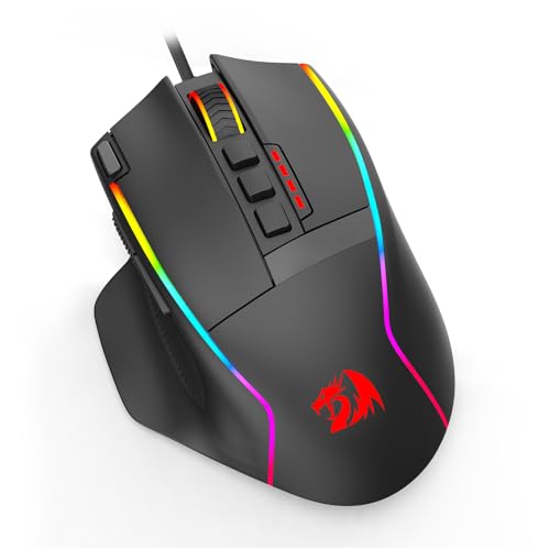Redragon Gaming Mouse, Wired Gaming Mouse 26,000 DPI Opitacl Sensor, Ergonomic Mouse with Fire Button, Macro Editing Programmable RGB Mouse for Laptap/PC/Mac