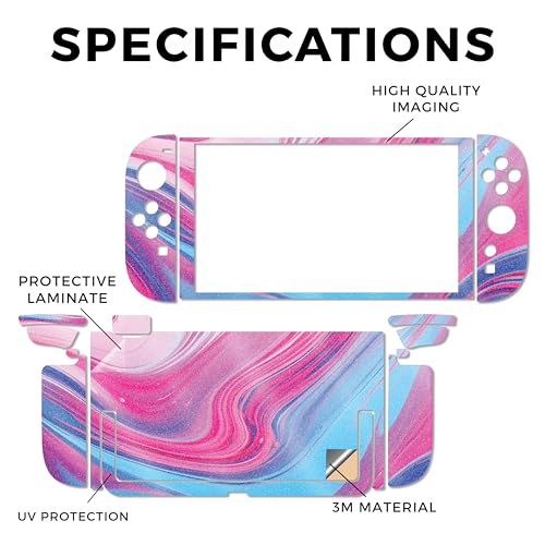 Glossy Glitter Gaming Skin Compatible with Nintendo Switch 2 Console Only - Magenta Pour - Premium 3M Vinyl Protective Wrap Decal Cover - Easy to Apply | Crafted in The USA by MightySkins - color: Magenta Pour, size: Switch 2 Console Skin Only, style: Glo