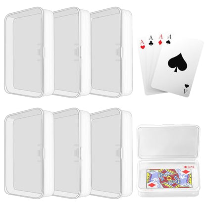Blank Card Case, 6 Pack Clear Plastic Card Deck Box, Snaps Closed | Storage Box for Base Ball Trading Cards, Business Cards & More - color: 6 PCS Clear
