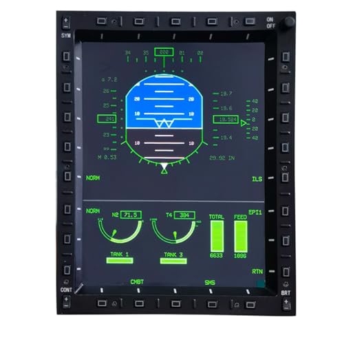 10.4-Inch Military-Grade LCD MFCD Display - Full-Size Multi-Function Color Panel for PC Flight Simulators Game, Compatible with JF-17, F/A-18 F16 in DC-S - style: MFCD Display