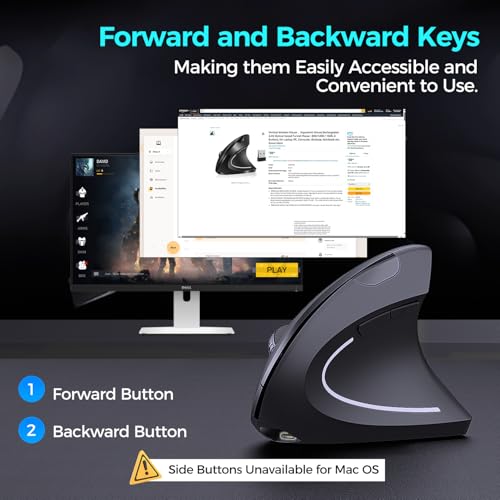 AVMTOM Wireless Mouse Wireless Gaming Mouse Rechargeable PC Mouse with RGB Backlit 6 Buttons Adjustable Ergonomic for Laptop, PC, Computer, Desktop, Notebook etc Gaming Mouse Wireless (Pure Black)
