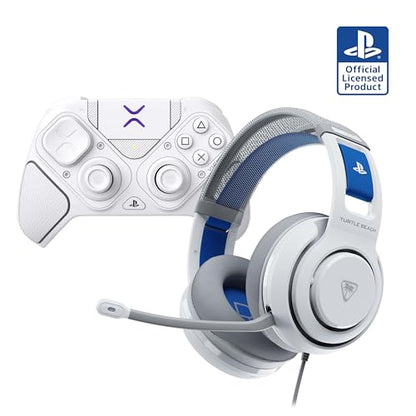 Bundle of Turtle Beach Atlas 200 Wired Gaming Headset Officially Licensed for PS5 & PS4 - White + Victrix Pro BFG Reloaded Wireless Gaming Controller Officially Licensed for PS5, PS4, PC - White - color: White Bundle