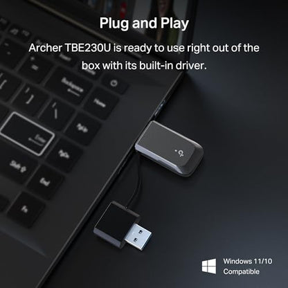 TP-Link Archer TBE230U BE3600 USB Wi-Fi 7 Adapter for Desktop PC, Dual-Band USB Wireless Adapter, USB-C & A 3.0, Plug and Play, WPA3 | MLO, Win 11/10 Compatible，No Support for 6GHz, Linux, or Android - style: BE3600, WiFi 7