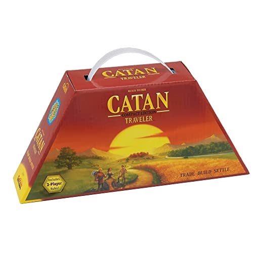 CATAN Traveler COMPACT EDITION Board Game - Settle, Trade, and Build on the Go! Strategy Game, Family Game for Kids and Adults, Ages 10+, 2-4 Players, 60 Minute Playtime, Made by CATAN Studio | Settle, Trade, and Build on the Go, Strategy Game, Family Gam