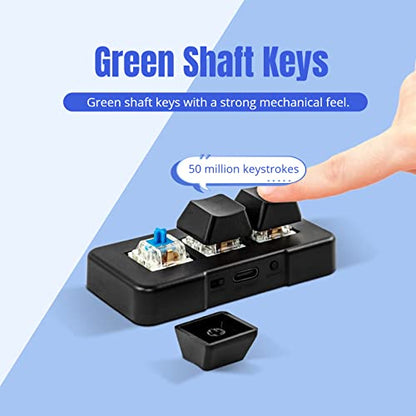 Yoidesu 3 Key Mini Keypad One Handed RGB Mechanical Gaming Keyboard DIY Programmable Macro Keyboard, Plug and Play, USB Gaming Keyboard Programming Macro Keys for Office, Game, - color: White
