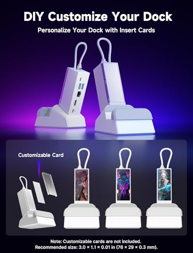 JSAUX Docking Station for ROG Xbox Ally X (2025)/ROG Ally X/ROG Ally/Steam Deck/Legion Go, 6-in-1 Dock with HDMI 4K@120Hz, Gigabit Ethernet, USB A & USB C 3.2 Gen 1, 100W Charging - HB0609 White - color: White