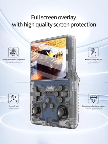 Screen Protector for R40S Pro Handheld Game Console, Anti-Scratch 9H Hardness Touch Sensitive Edges Bubble Free Easy to Install,2 Pack.