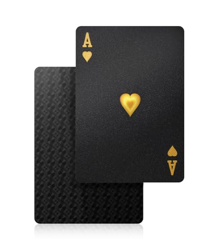 BIERDORF Diamond Waterproof Black Playing Cards, Poker Cards, HD, Deck of Cards (Black) - style: Black