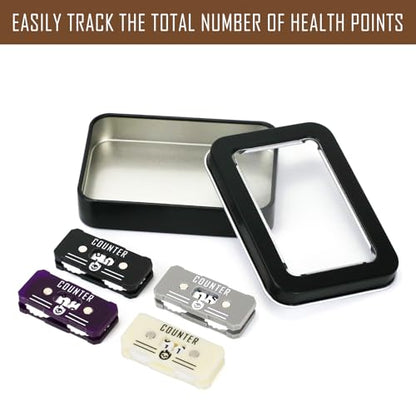4Pcs MTG Life Counter Twin Digits with Metal Box, Health Tracker Life Counter for Magic the gatering, Compatible with MTG Magic Card Games Accessories RPG D&D CCG TCG Tabletop Board Games - color: B Color-4pcs