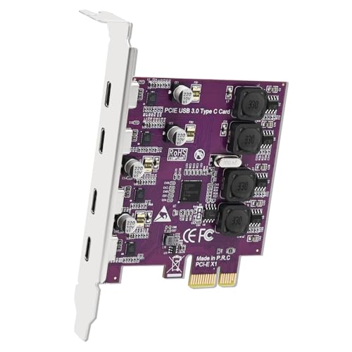 4X 5Gbps USB-C Ports PCI Express USB 3.0 Expansion Card for Windows 11, 10, 8.x, 7, Vista, XP Desktop PCs, Built in Self-Powered Technology, No Need Additional Power Supply (FS-U304C-Pro) - style: FS-U304C-Pro