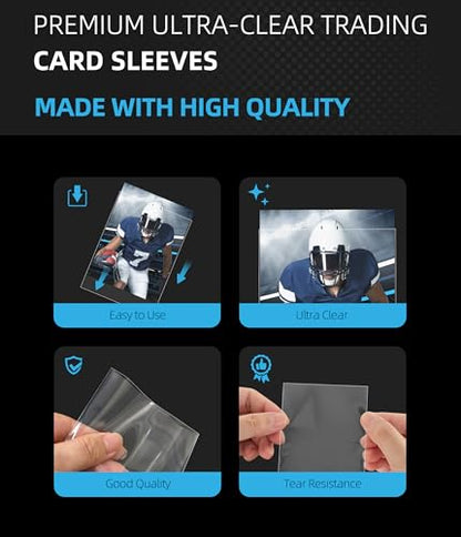 Ultra Clear Soft Penny Sleeves - 100pcs Standard Size Trading Card Protectors, Fits 120-130PT Cards, Acid-Free PVC-Free Card Sleeves for Collectors, Sports & Outdoors - size: 69×93mm (2.72"×3.66")