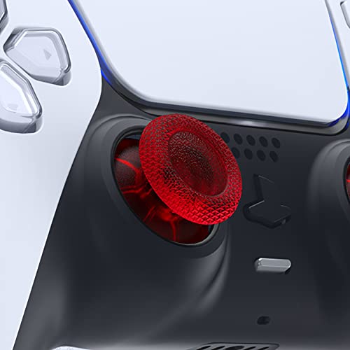 eXtremeRate Clear Red Replacement Thumbsticks for PS5 Controller, Custom Analog Stick Joystick for PS4 Controller Universal - color: Clear Red