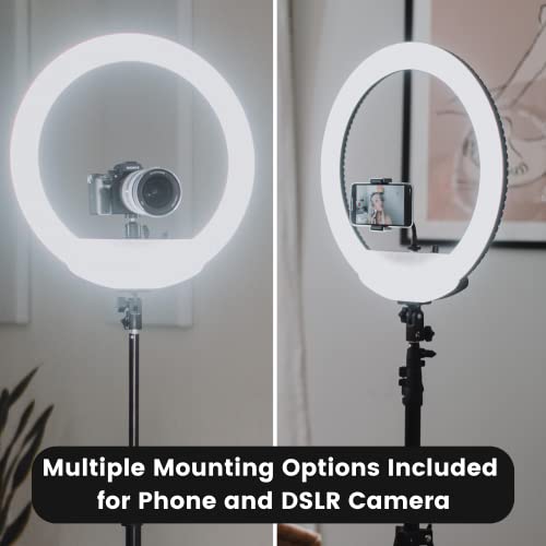 Lume Cube Cordless LED Ring Light for Smartphones and Cameras |18” Circle Light with Stand and Phone Holder | Portable Ring Light + 6.5 ft Tripod Stand w/Mount | Also Includes Batteries & Carry Case