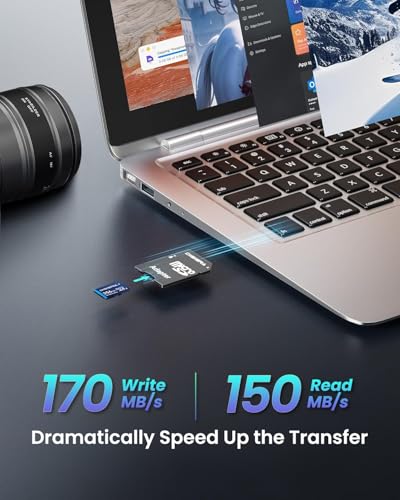 DIGIERA 256GB LT100 microSDXC UHS-I Memory Card with Adapter - up to 170MB/s, C10, U3, V30, 4K, A2, Micro SD Card for Smartphones, Tablets, Cameras, Gaming Consoles, and Drones (1 Pack) - size: 256GB, style: LT100 (170MB/s)