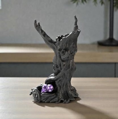 Darkwood Dice Tower for DND, Haunted Tree Skull Dice Tower with Tray, Dark Fantasy Dice Tower for Tabletop RPG Games, Dungeon Master Gift, Dungeons & Dragons Accessories (Obsidian Black)