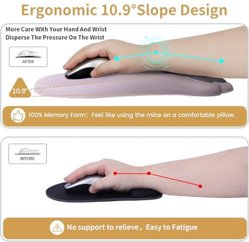 L-SPOUTTO Ergonomic Mouse Pad with Wrist Rest,Cute Mouse Pad Wrist Support | Cat Paw Comfortable Massage Design,Computer Pain Relief Mousepad with Non-Slip PU Base for Desk Laptop Gaming,Gradual Brown - color: Gradual Brown