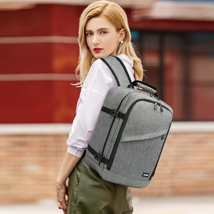 Kono Carry on Backpack, Airline Approved Under Seat Travel Backpack - color: Grey, size: Small