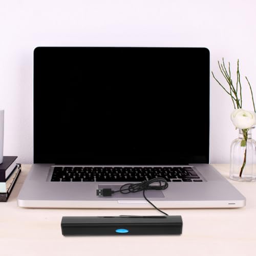 UKCOCO USB 2.0 Soundbar Speaker for Laptop Desktop Pc Mini Wired Stereo Sound Bar with 360 Surround Sound Compact Portable USB Speaker for Office Workstation