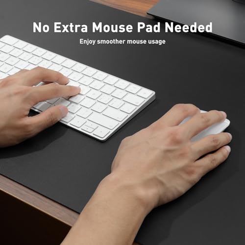 Aothia Faux Leather Desk Mat – Large Mouse Pad, Non-Slip PU Leather Blotter, Waterproof Writing Surface for Office and Home (Black, 47.2" x 23.6") - color: Black, size: 47.2" x 23.6"