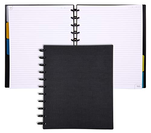 Talia Discbound Notebooks, Planner, Customizable, (Black w/Black Discs, Letter (8.5in x 11in)) - color: Black W/Black Discs, size: Letter (8.5in x 11in)