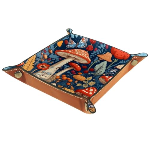 Mushroom Floral Butterfly Dice Tray Dice Rolling Tray Folding Dice Holder for Dice Games, Like RPG, DND and Other Table Games - color: Multi 13