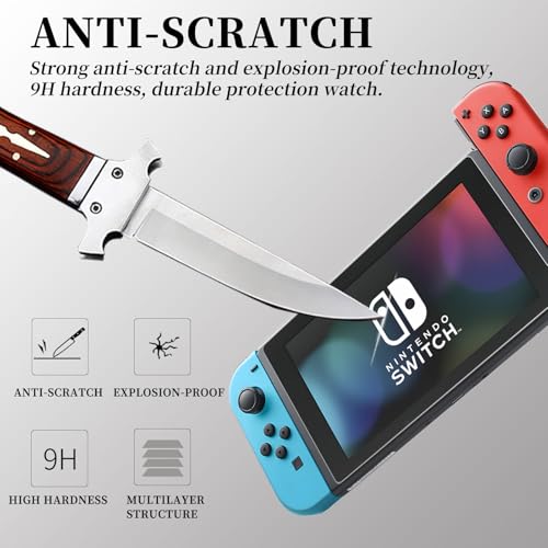 Pack of 3 Screen Protectors Compatible with Nintendo Switch OLED 7 Inch, Anti-Glare and Anti-Fingerprint, Matte Glass Screen Protector, Easy Installation, Anti-Scratch, Touch Sensitive