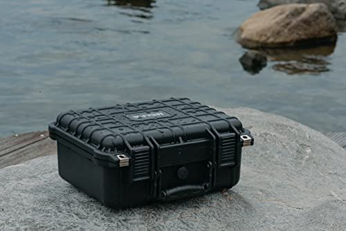 MEIJIA All Weather IP67 Waterproof Hard Camera Case,Hard Protective Case,Hard Case with Customizable Foam,Fit Use of Drones,Camera,Equipments,Pistols(Black,13.35 x11.63x5.98inches) - color: Black, size: 13.35 x11.63x5.98inches