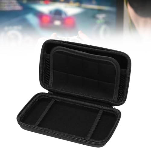 Carrying Case for NintendoNew New 2DS XL, 2DS LL, New 3DS, 3DS Console, Hard Protective Shell Travel Case Pouch with 8 Game Cartridges Slot, Water Proof PU & Hard EVA, Console - color: Black