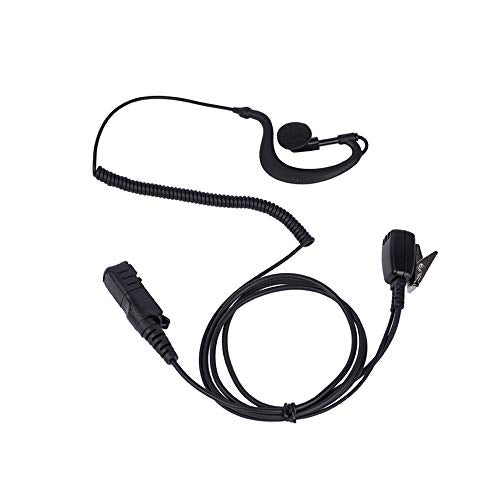 Xpr 3500e G Shape Earpiece Headset Mic PTT, 2 Pack | G-hook earpiece with PTT mic; PU cable. Fits Motorola XPR3500e, XPR3300e, XPR3000 MOTOTRBO radios